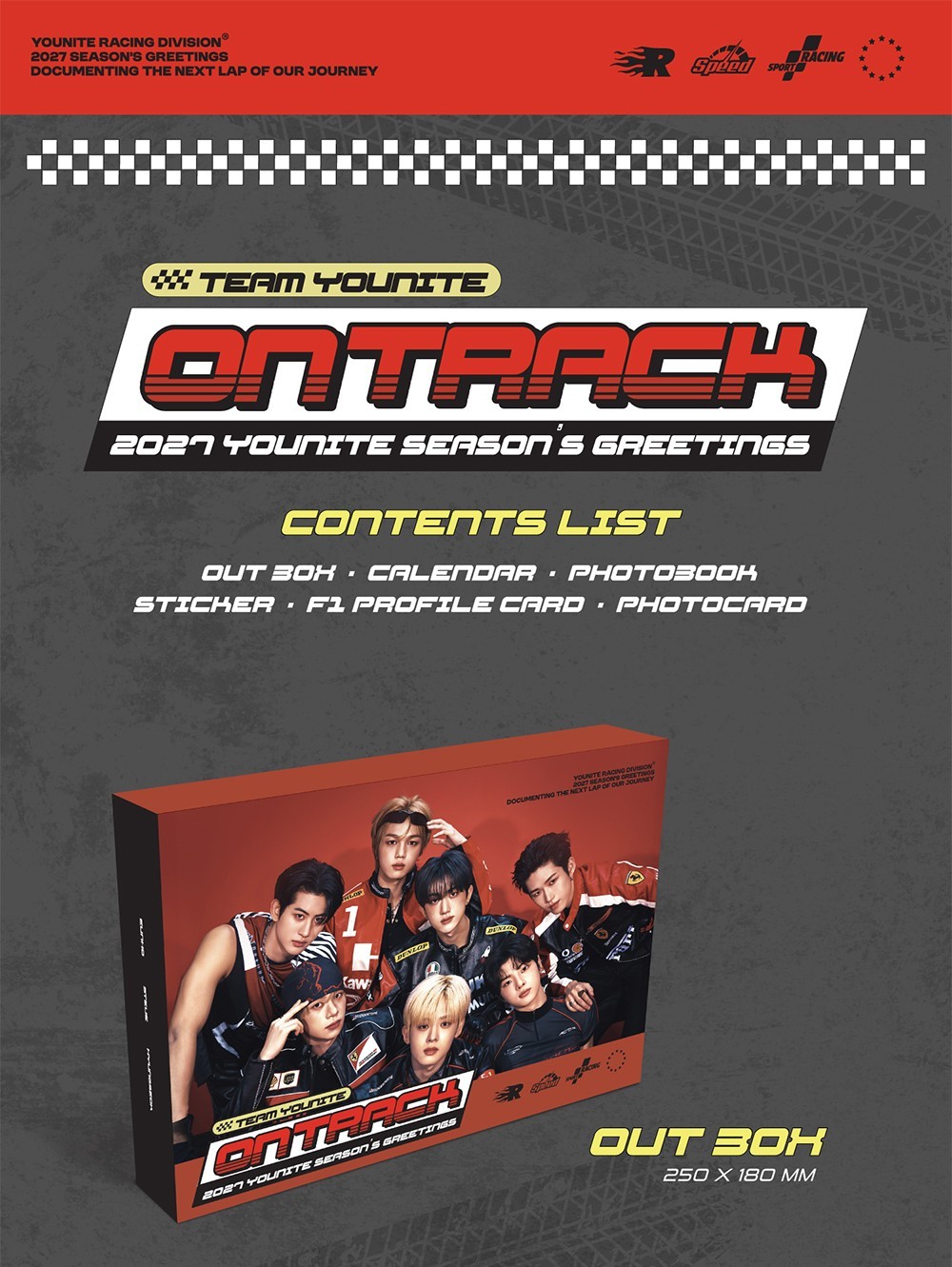 YOUNITE 2027 SEASON'S GREETINGS/Calendar+Photo Book+2 Sticker+14 Card ...