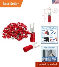 Fork Spade Terminal Connectors   Insulated, Stud 3.7mm, 22-16 AWG 0.5-1.5mm ,...