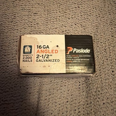 Paslode 16 GA 2000pc ANGLED 2-1/2'' Galvanized Finish Nails #650232
