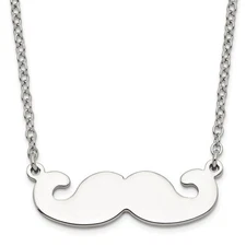 Stainless Steel Polished Mustache Necklace