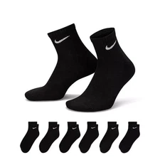 Nike Black Ankle Men's Socks - Size 8-12, Black, Pack of 6