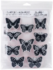 Stampers Anonymous CMS-LG-294 Tim Holtz Cling Stamps 7"X8.5"-Flutter