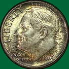 1964 Mint Set Toning Roosevelt Dime Silver Brilliant Uncirculated BU Coin #40366