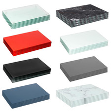 6x Glass Placemats Kitchen Dining Dinner Table Place Mats Set 30cm x 20cm 