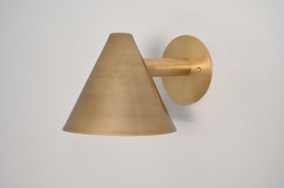 Mid Century Modern Messing Kegel Wandleuchte | Vintage Minimalistische Wandbe...