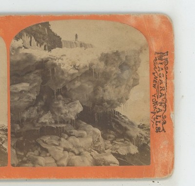 Terrapin Tower from Below Niagara Winter George Curtis Stereoview c1870