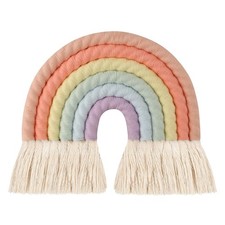 Rainbow Wall Hanging, Handmade Macrame Art Decor for Nursery Room Home