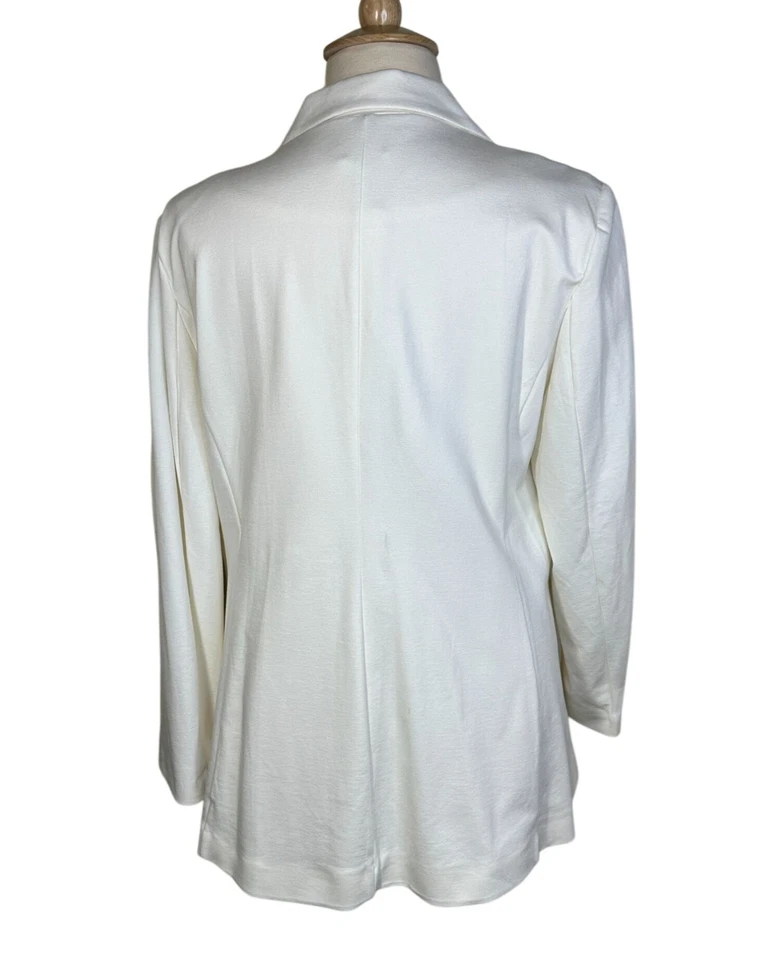 DG2 Diane Gilman Blazer женщин 1 X белый молнии карман вязаный открытый передняя куртка - Изображение 2 из 4