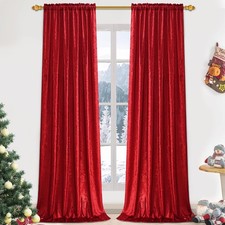 FRAMICS Red Curtains 84 inch Long, Living Room 52"W x 84"L Pack of 2 ,