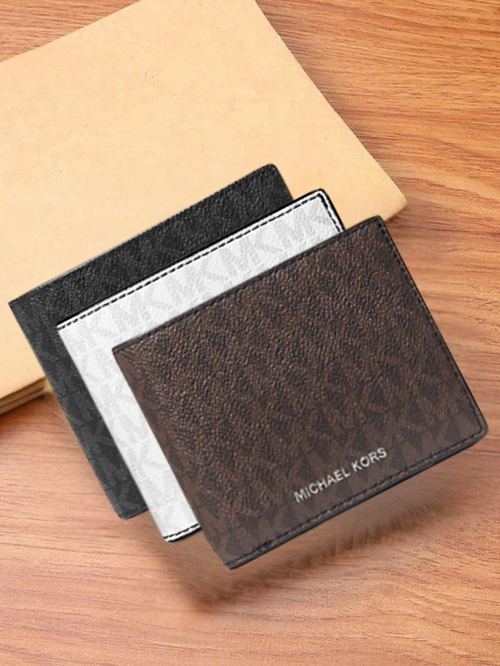 Michael Kors Cooper Men MK Logo Print Billfold Credit Card Wallet with Passcase - Image 3 of 4