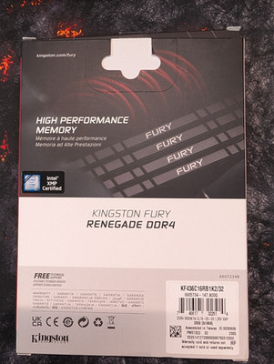 32 GB DDR4 3600 CL16 Kingston FURY Renegade Black 2er Kit