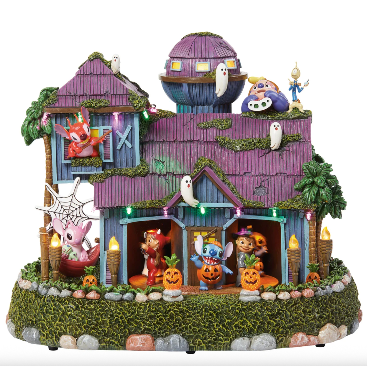 その他 Disney Animated Stitch Halloween House Disney Lilo And Stitch Lights and Sounds Halloween House NIB 2025