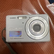 Casio EXILIM ZOOM EX-Z77 7.2MP Digital Camera White TESTED Charger New Battery