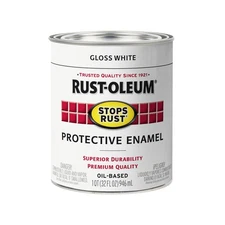 Rust-Oleum 353582 Stops Rust Gloss White Oil-Based Rust Prevention Paint 1 qt.