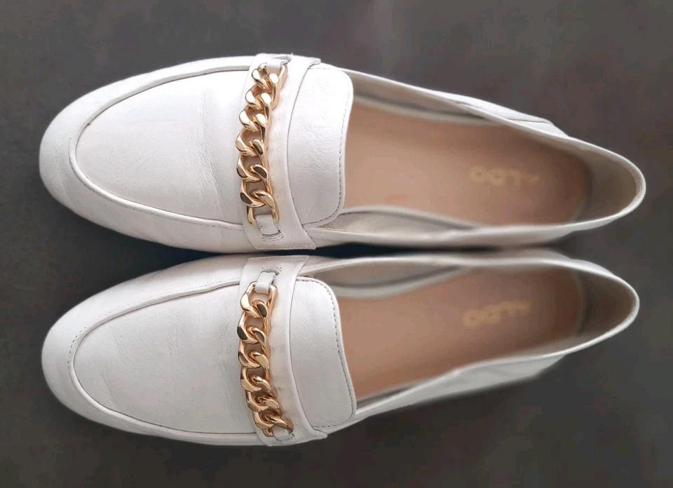 ALDO Slipper Ballerina Weiß Kettchen Gr. 38 - Bild 2 von 4