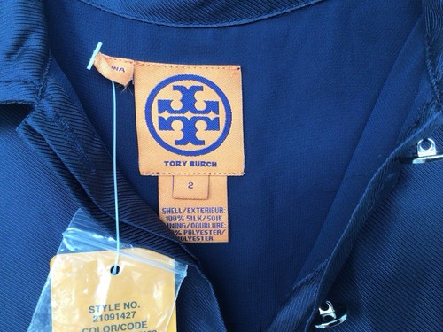 Tory Burch NWT’s 2009 “Patricia” Navy & White 100% Silk Sleeveless Dress Size 2. - Picture 5 of 10