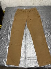 Vtg Carhartt Relaxed Fit Double Knee Work Pants Mens Size 34x34 100098-211 Brn