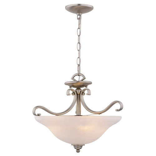 Monrovia 17-in. Semi Flush Ceiling Light or Pendant (Dual Mount) Brushed Nickel - Picture 2 of 6