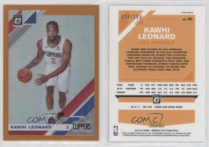 2019-20 Panini Donruss Optic Orange Prizm /199 Kawhi Leonard #30