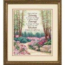180€ Paysage nature fleurs roses KIT POINT DE CROIX collection Dimensions - NEUF