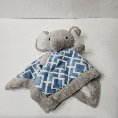 Levtex Elephant Baby Boy Security Blanket Lovey Blue Gray - Picture 1 of 8