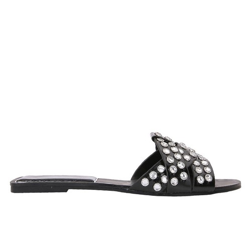 Sandalias planas de cuero con correa de estrás nuevas de verano de ZARA para mujer - Imagen 5 de 6