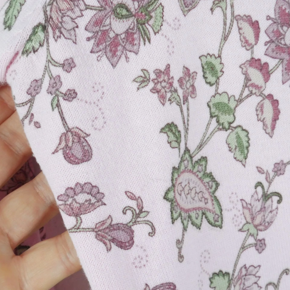 Cárdigan Pequeño Vintage Gap Años 90 Crop Pastel Rosa Floral Preppy Suave Niña Femenino Foto 4 de 4