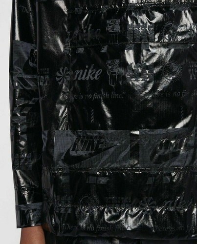 Women's Nike Sportswear Metallic Half Zip Jacket Black Size XSMALL 914210 NWT - Picture 2 of 4