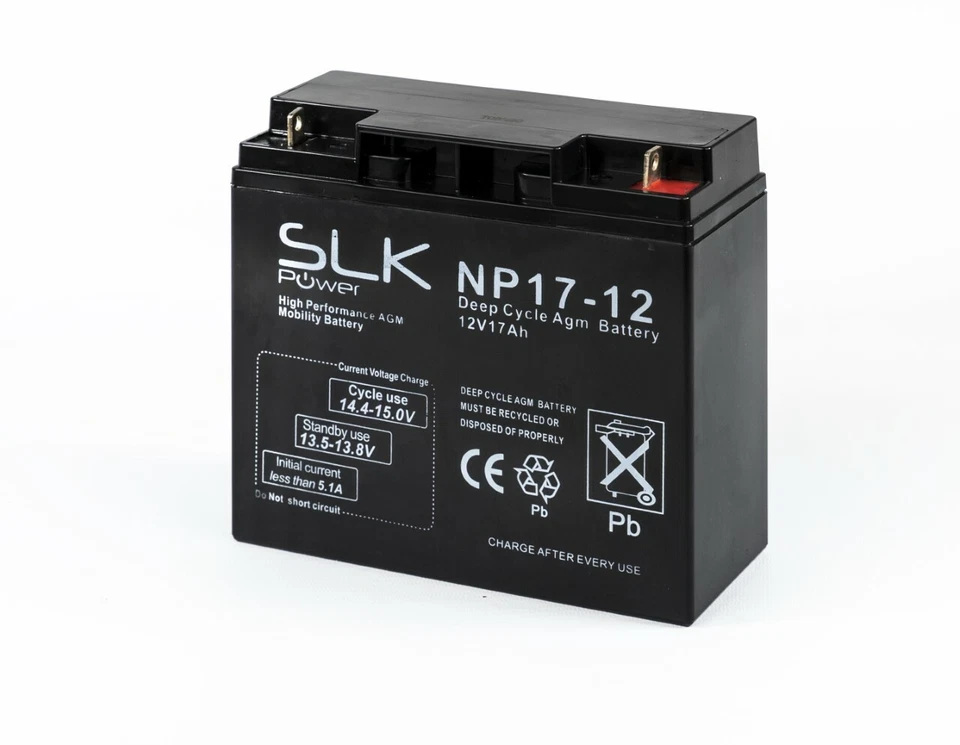 1 x 12v 17AH SLK POWER HIGH PERFORMANCE AGM MOBILITY SCOOTER BATTERY AS 18 20AH