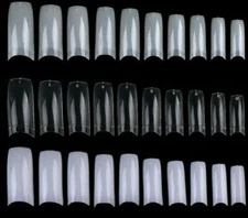 100/500pc French Half Cover Artificial False Fake Nail Tips Medium French-Jargod