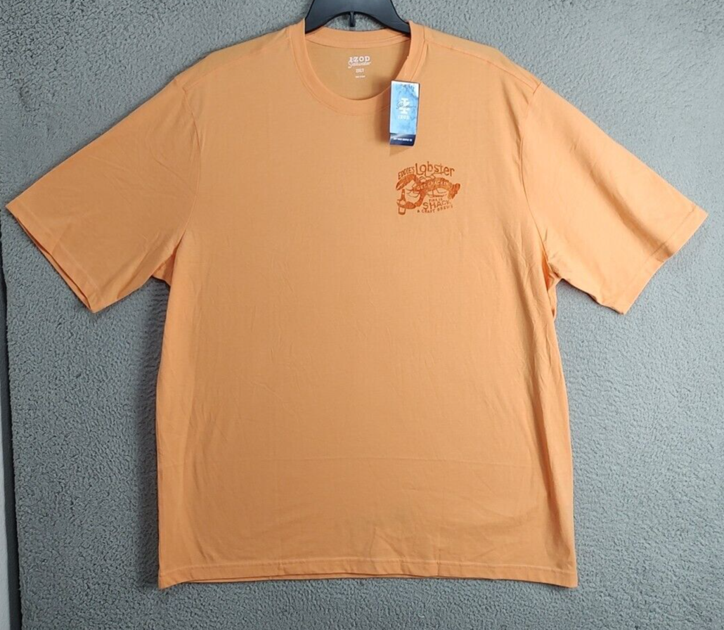 Izod Saltwater Shirt Adult 2XL XXL Peach Graphic Eddies Lobster