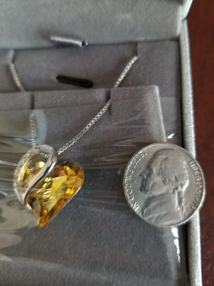 Infinity сердце ожерелье топаз подарок для жены подруги мамы новый - Изображение 4 из 4