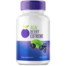 Acai Berry Extreme Advanced Weight Loss Pills Burn Stubborn Fat Energy 60ct