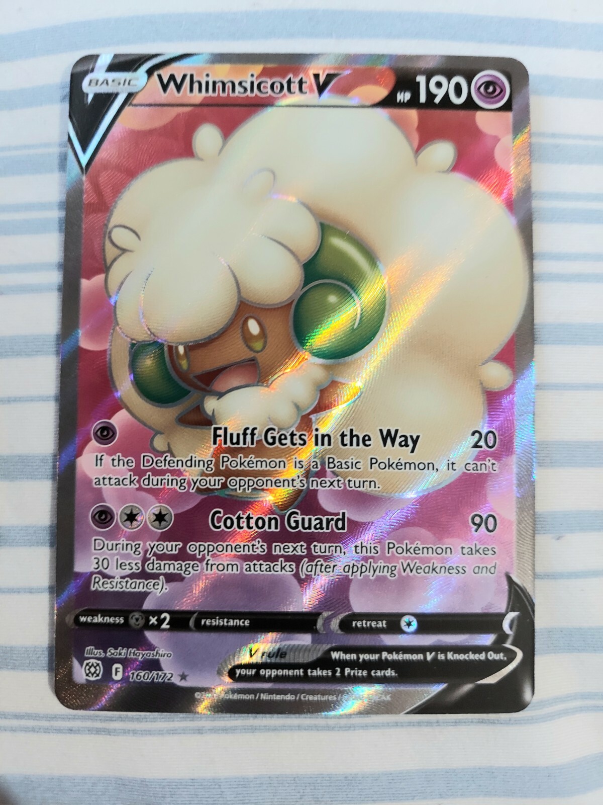 Whimsicott V 160/172 Brilliant Stars NM Ultra Rare Full Art Pokemon Card