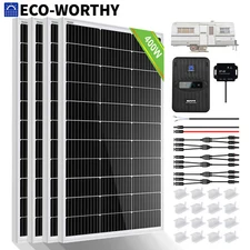 ECO-WORTHY 400W Watt Solar Panel Kit Monocrystalline 12V Volt for Home RV