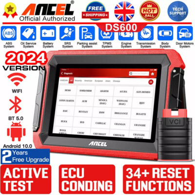 ANCEL DS600 Bidirectional All System Diagnostic Tool Car OBD2 Scanner Key Coding