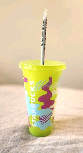 NEW! Starbucks Summer UV Color Changing Reusable Cold Cup With Lid 24 Oz - Picture 3 of 4