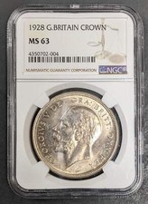 1928 Great Britain Silver Crown George V NGC MS 63