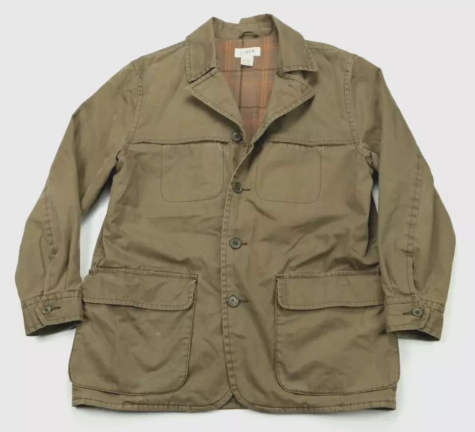 Vintage Y2K J Crew Canvas Flannel Lined Field Barn Chore Jacket