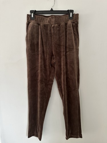 Cable & Gauge 2 Pc Sweatsuit Women Size M Brown Velour Jogger Lounge Athleisure - Picture 7 of 13