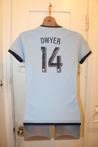 ADIDAS MLS Kansas City Sporting Dom Dwyer #14 Lt Blue Home Jersey Women Medium