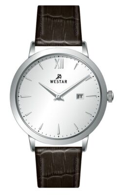 Westar Profile Lederriemen Silber Zifferblatt Quarz 50214STN127 Herrenuhr