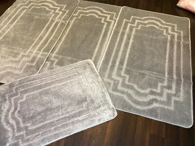 ROMANY WASHABLES TAPPETI ZINGARI LAVABILI ROMANI MISURA 67CMX110CM SET 4PZ TAPPETI ANTISCIVOLO ARGENTO/GRIGIO X