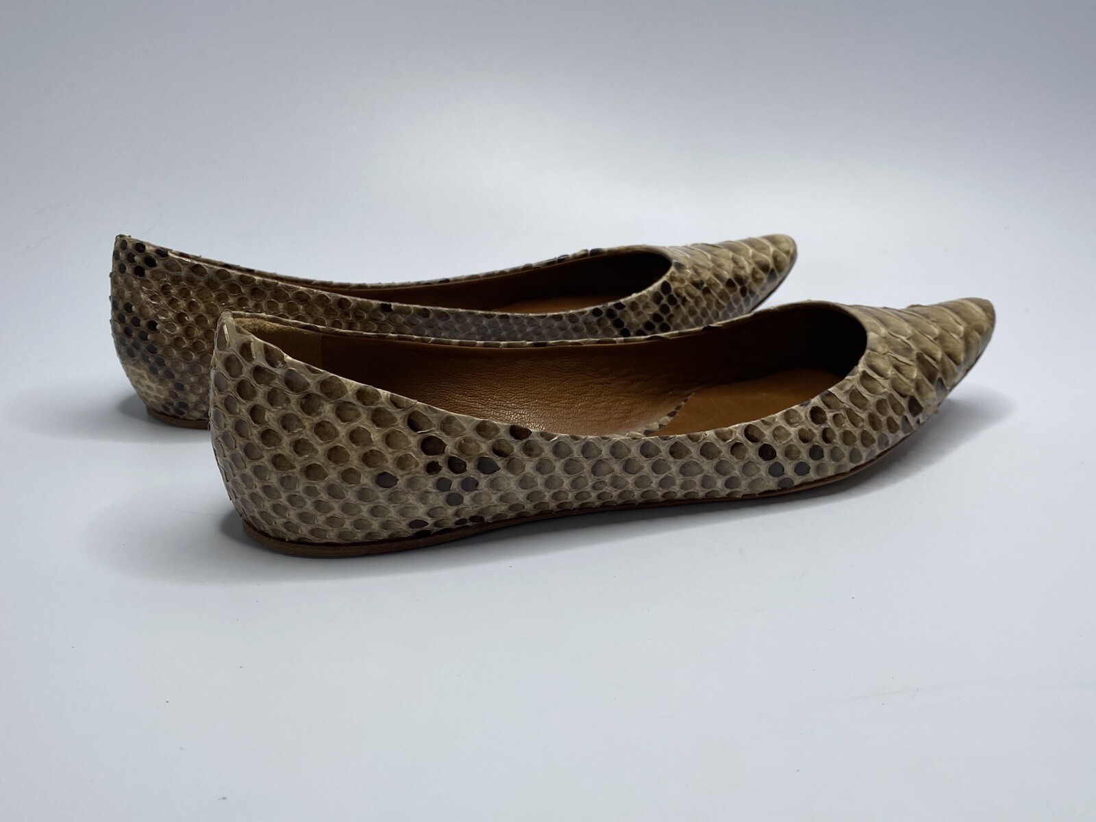 Chloe Marcie Python Beige Brown Ballet Pointed Fl… - image 9