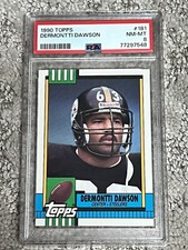 PSA 8 MINT FOOTBALL CARD 1990 TOPPS HOF DERMONTTI DAWSON ROOKIE STEELERS. rookie card picture