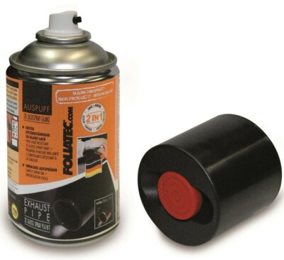 Auspuff 2K Lackspray Schwarz Glänzend FOLIATEC Hitzelack Thermolack Spray Lack