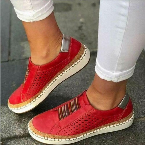 Damen Mokassins Leder Flache Schuhe Halbschuhe Slipper Freizeit Elegant Schuhe Atmungsaktiv - Bild 11 von 13