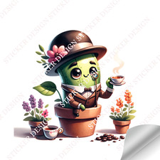 Beanie the Bean Plant Sticker Design - Digital Download - Commercial Use