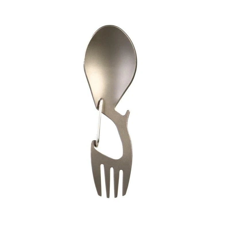 Multi-Tool Titanium Construction Spork Multi-Function Spoon Fork Carabiner Bottl
