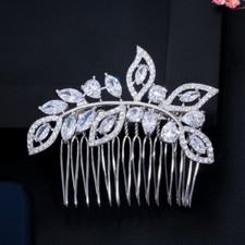 CZ Bridal Hair Comb Wedding Combs Diamante Vintage Silde Clip Tiara Hearpiece